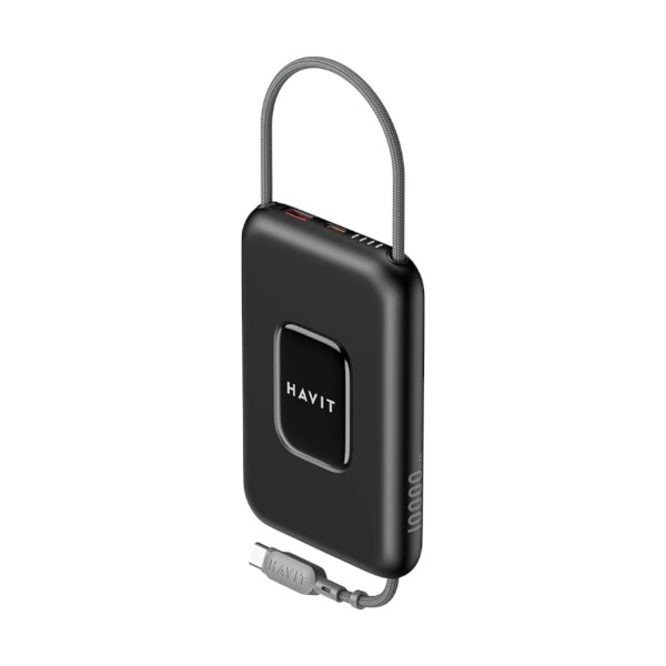 Havit PB32 10000mAh ব্ল্যাক+গ্রে 22.5W পাওয়ার ব্যাংক, LED ইন্ডিকেটরসহ