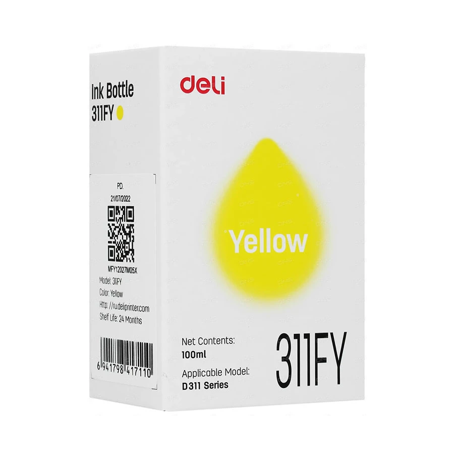 Deli 100 ml Yellow Ink Bottle for D311NW Printer