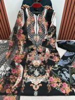 মেয়েদের ডিজিটাল প্রিন্ট থ্রি পিস সেট, M, L ও XL, 3 রং