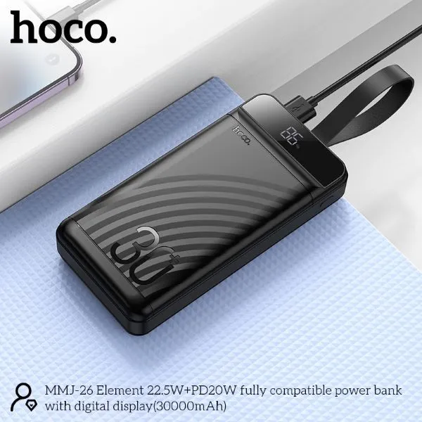 Hoco MMJ-26 22.5W ফাস্ট চার্জিং 30000mAh পাওয়ার ব্যাংক