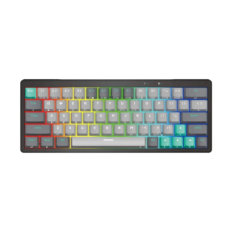 Fantech Atom Pro63 MK912 Tri Mode Blue Switch Keyboard Mercury Stellar