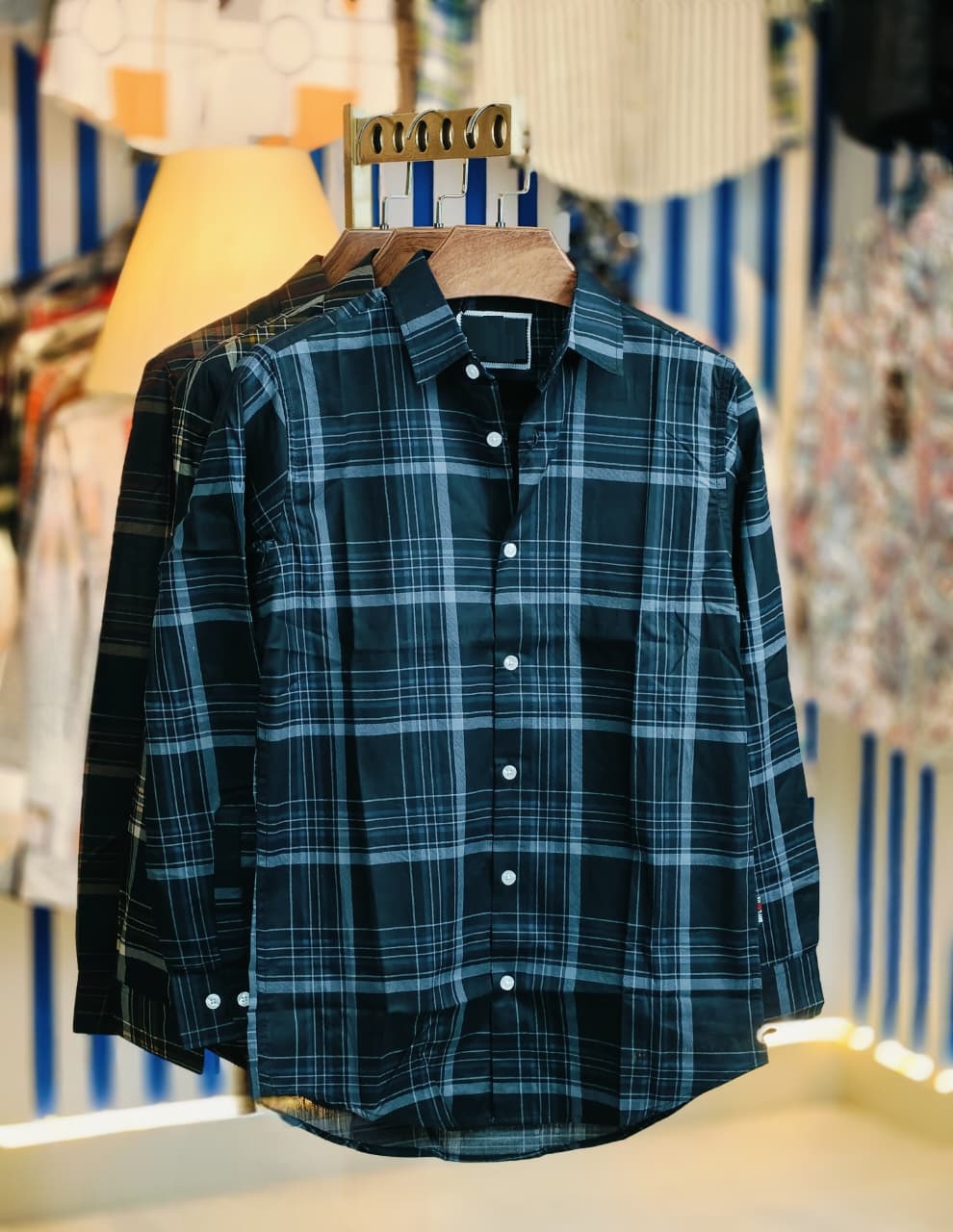Men's Slim Fit Check and Print Shirt in Pure Cotton, 6 Colours
