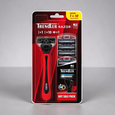 Trendler Razor 1+10 Value Pack Handle with 10 Replacement Cartridges (USA)