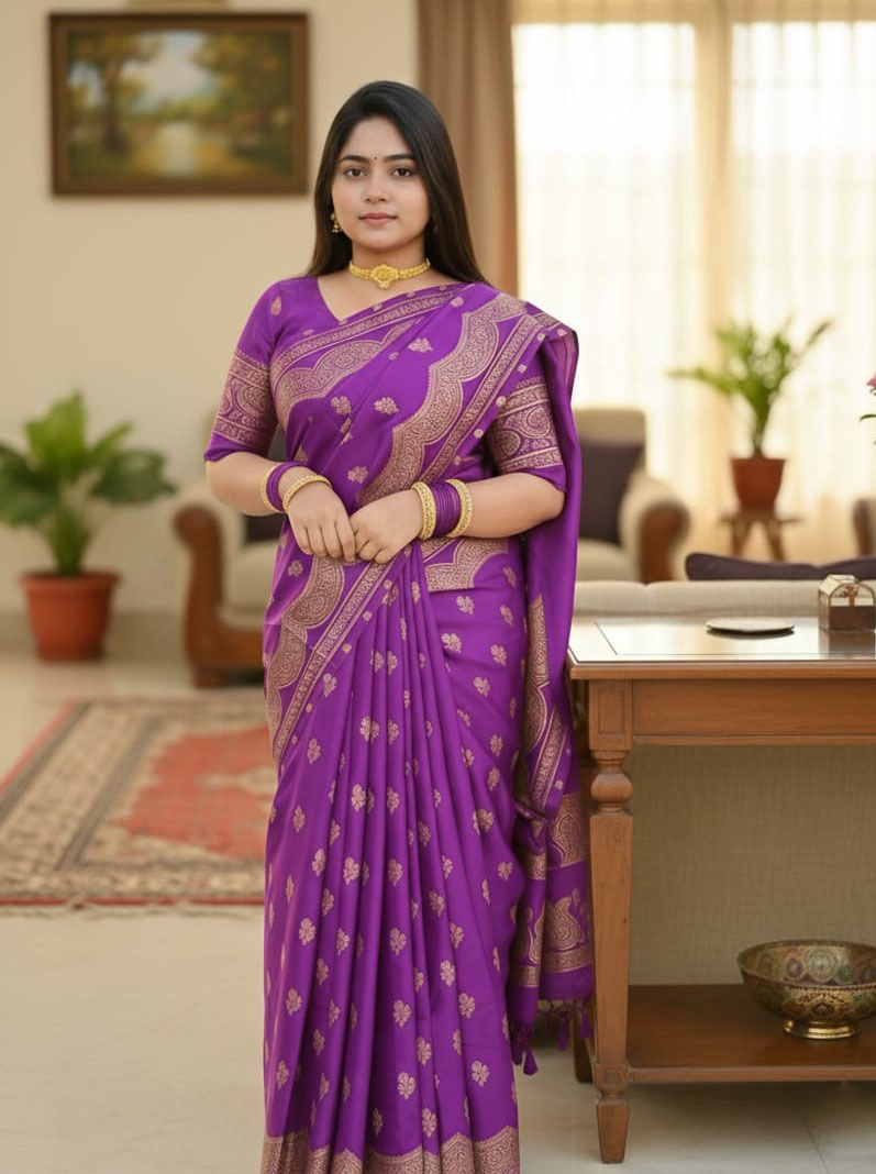 স্কিন প্রিন্ট সিল্ক শাড়ি, 4 রঙের অপশন, ম্যাচিং ব্লাউজসহ