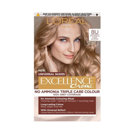 L'Oreal Excellence নো অ্যামোনিয়া ট্রিপল কেয়ার হেয়ার কালার - 8U Universal Light Blonde