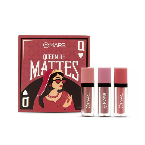 Mars Queen Of Mattes তিনটি লিকুইড লিপস্টিকের সেট - 03 Peaches And Nudes