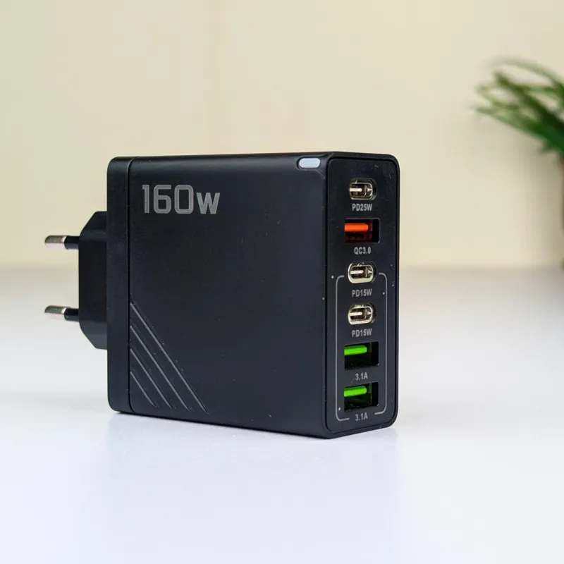160W সুপার ফাস্ট মাল্টি-পোর্ট GaN চার্জার (6 ইন 1)