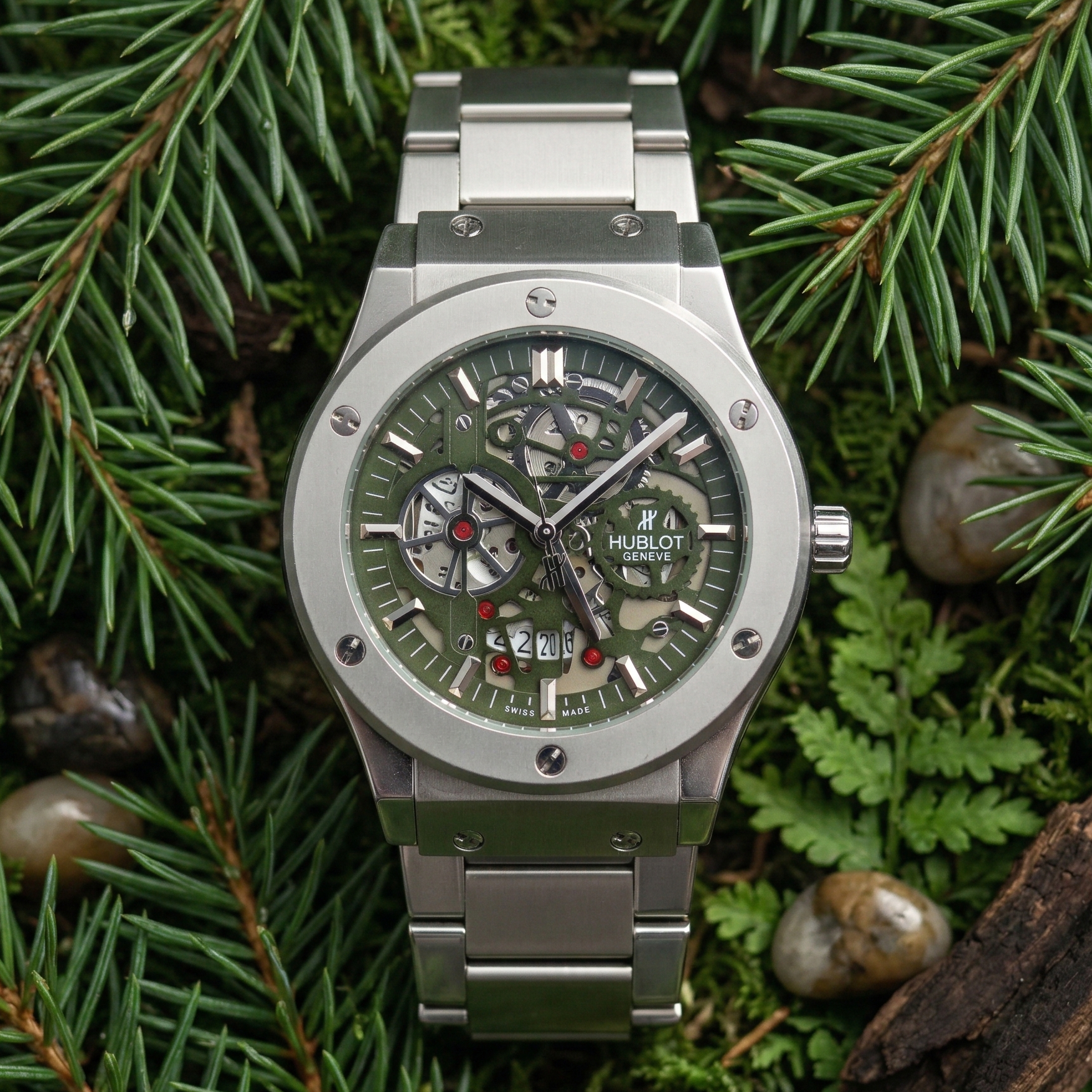 Hublot মেকানিক্যাল স্টেইনলেস স্টিল ঘড়ি (ওয়াটার রেজিস্ট্যান্ট)