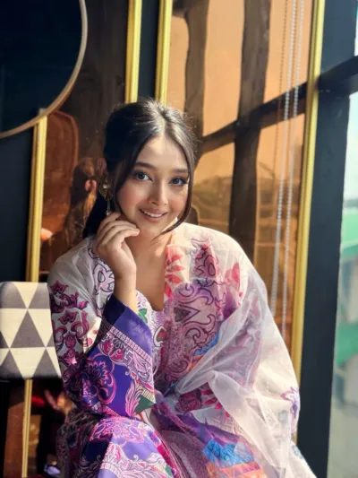 Dubai Silk ডিজিটাল প্রিন্ট থ্রি পিস, সিল্ক জর্জেট ওড়না