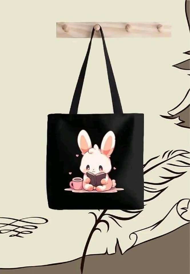 Canvas Tote Bag with DTF Rubber Print, 14x16 Inch