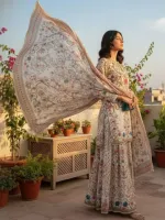Silk Digital Print Three Piece, Sizes S to XXL, 2 Colours