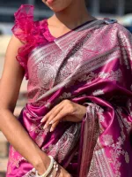 Soft Silk Banarasi Katan Saree with Zari Thread Work, 6 Colours