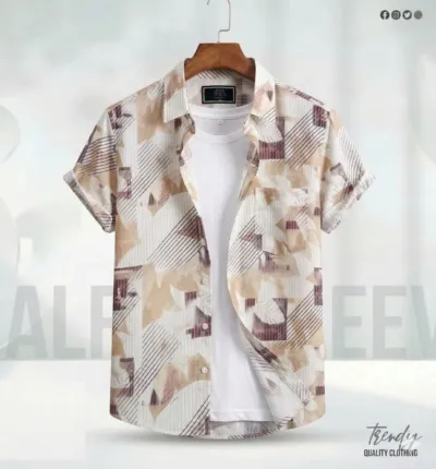 Men's Half Sleeve Digital Print Shirt, Fancy Cotton, S to XL