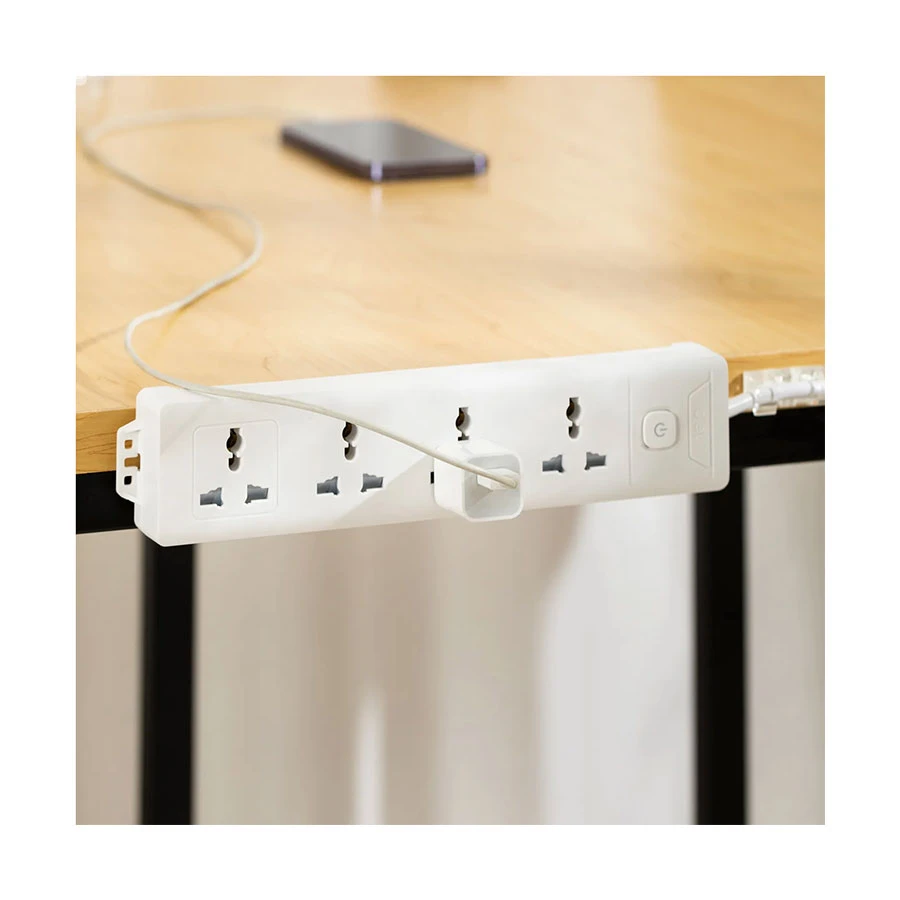 Deli ET403 2 Pin 4 Port Power Strip 3 Meter White