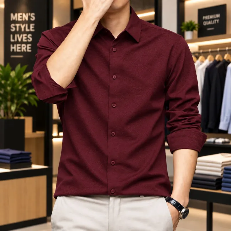 Men's Soft Crinkle Texture Fabric Full Sleeve Shirt, M to XXL
