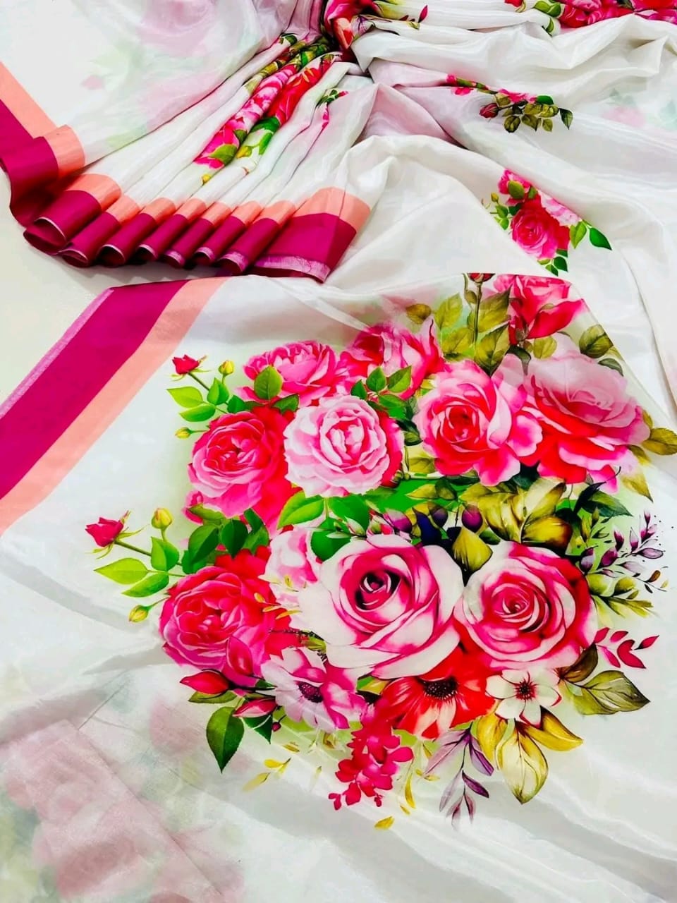 পার্টি ও উৎসবের Topetor সিল্ক শাড়ি, ডিজিটাল প্রিন্ট, 6 রং