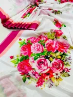 Topetor সিল্ক ডিজিটাল প্রিন্ট শাড়ি, ম্যাচিং ব্লাউজ পিসসহ