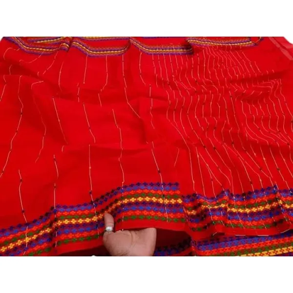 চুমকি শাড়ি হাফ সিল্ক 12 হাত