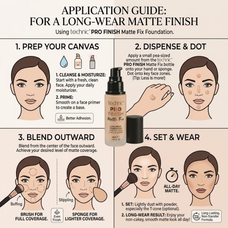 Technic Pro Finish ম্যাট ফিক্স ফাউন্ডেশন 30ml - Beige