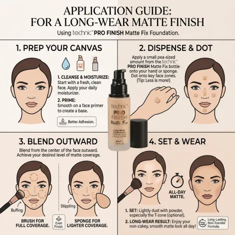 Technic Pro Finish ম্যাট ফিক্স ফাউন্ডেশন 30ml - Beige
