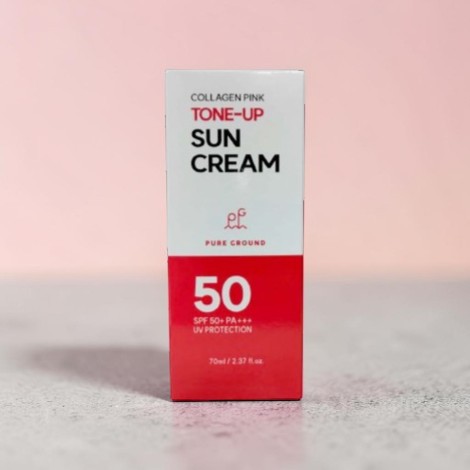 Pure Ground কোলাজেন পিংক টোন-আপ সান ক্রিম SPF50+ 70ml