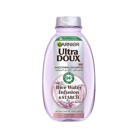 Garnier Ultra Doux রাইস ওয়াটার ইনফিউশন ও স্টার্চ স্মুথিং শ্যাম্পু 400ml