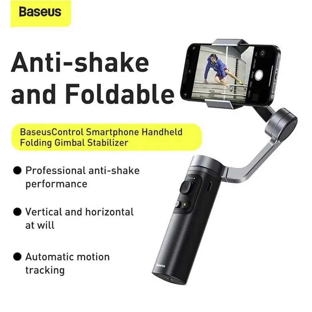 Baseus Suyt-D0g 3-Axis Folding Smartphone Gimbal Stabilizer, Dark Gray