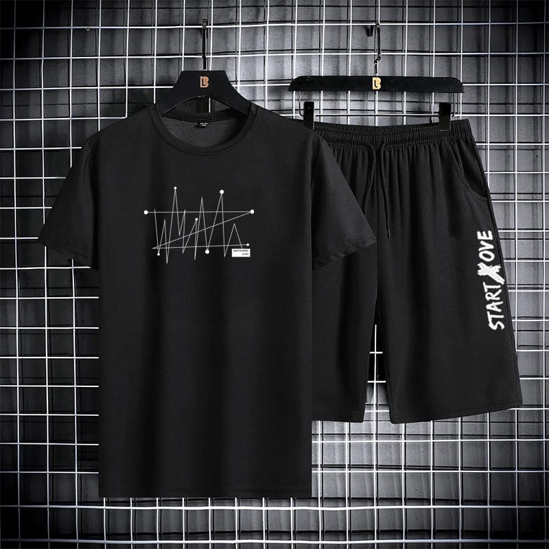 Men's Mesh Fabric Half Pant and T-Shirt Set, 160 GSM, 6 Colours