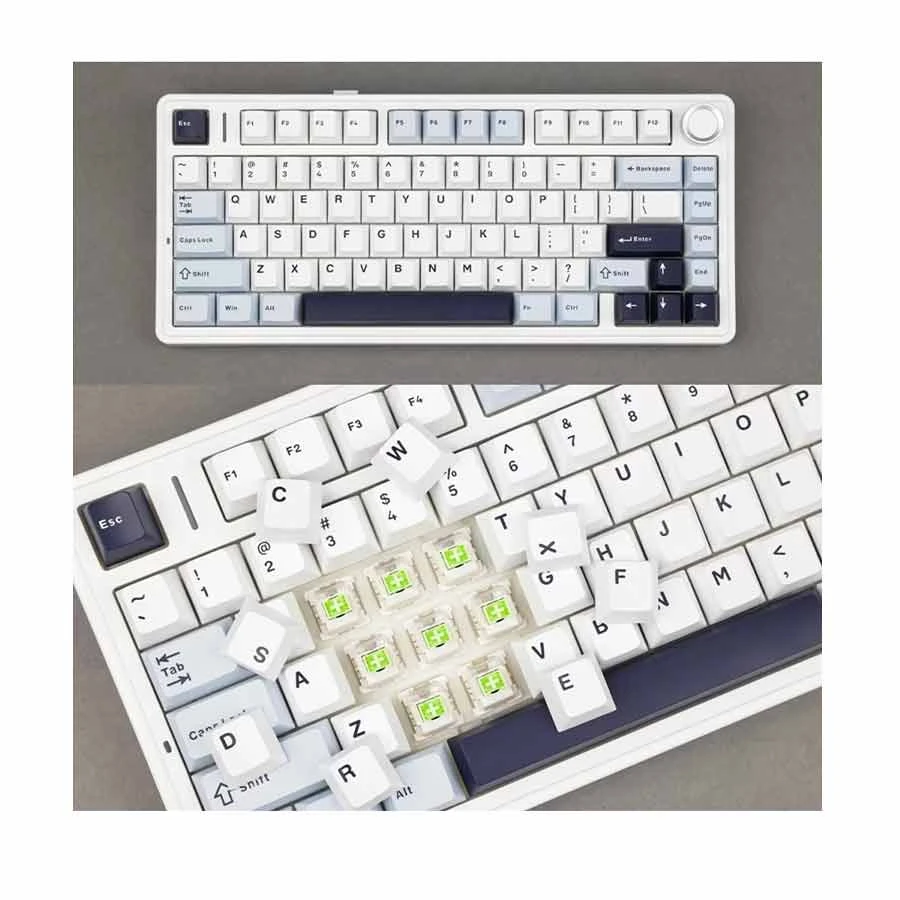 Aula F75 Tri Mode RGB Hot Swap Mechanical Keyboard Glacier Blue