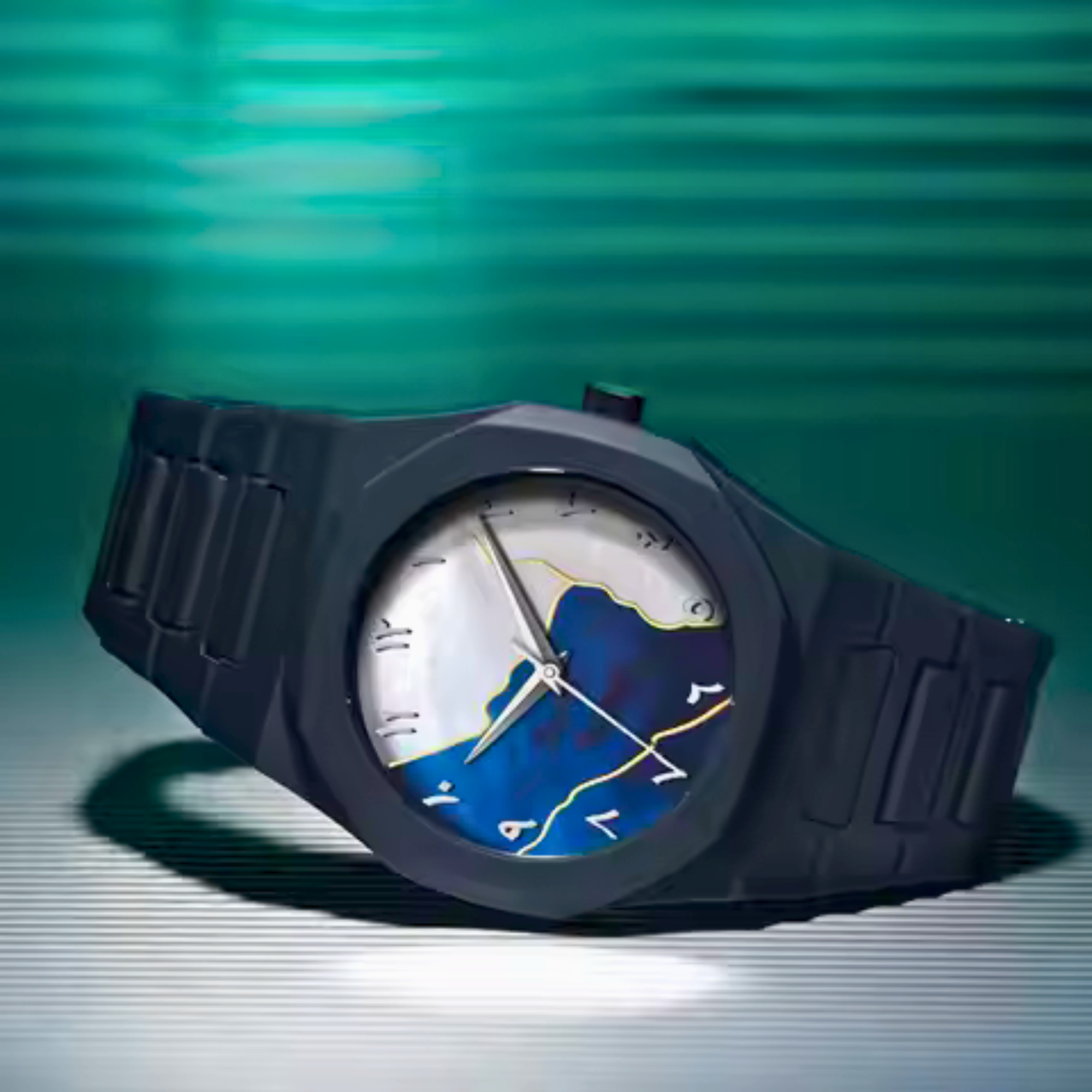 Aura Watch 2025 অ্যারাবিক ডায়াল ঘড়ি (মাল্টি কালার ডায়াল) – চেইন কাটার ও বক্স সহ