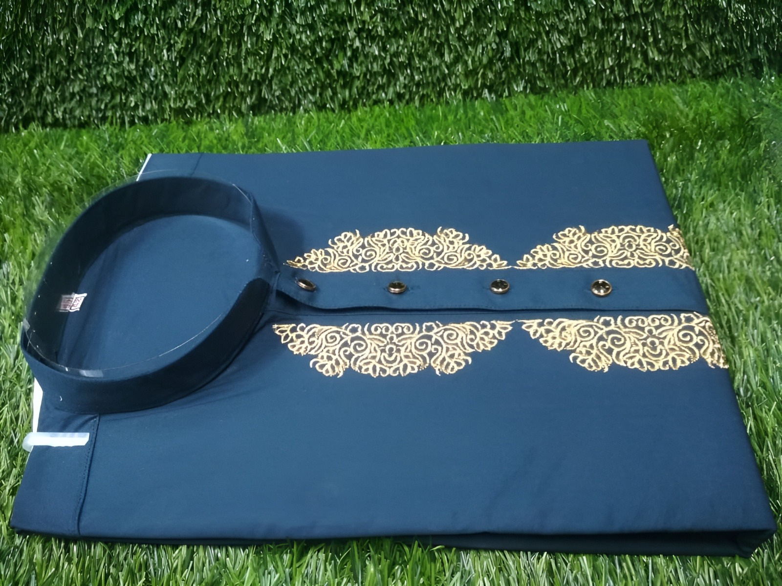 Men's Semi Long Embroidery Work Panjabi, Sizes 40 to 44