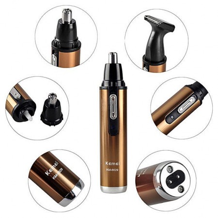 Kemei KM-6629 2 ইন 1 রিচার্জেবল নোজ ও বিয়ার্ড ট্রিমার