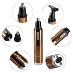 Kemei KM-6629 2 ইন 1 রিচার্জেবল নোজ ও বিয়ার্ড ট্রিমার