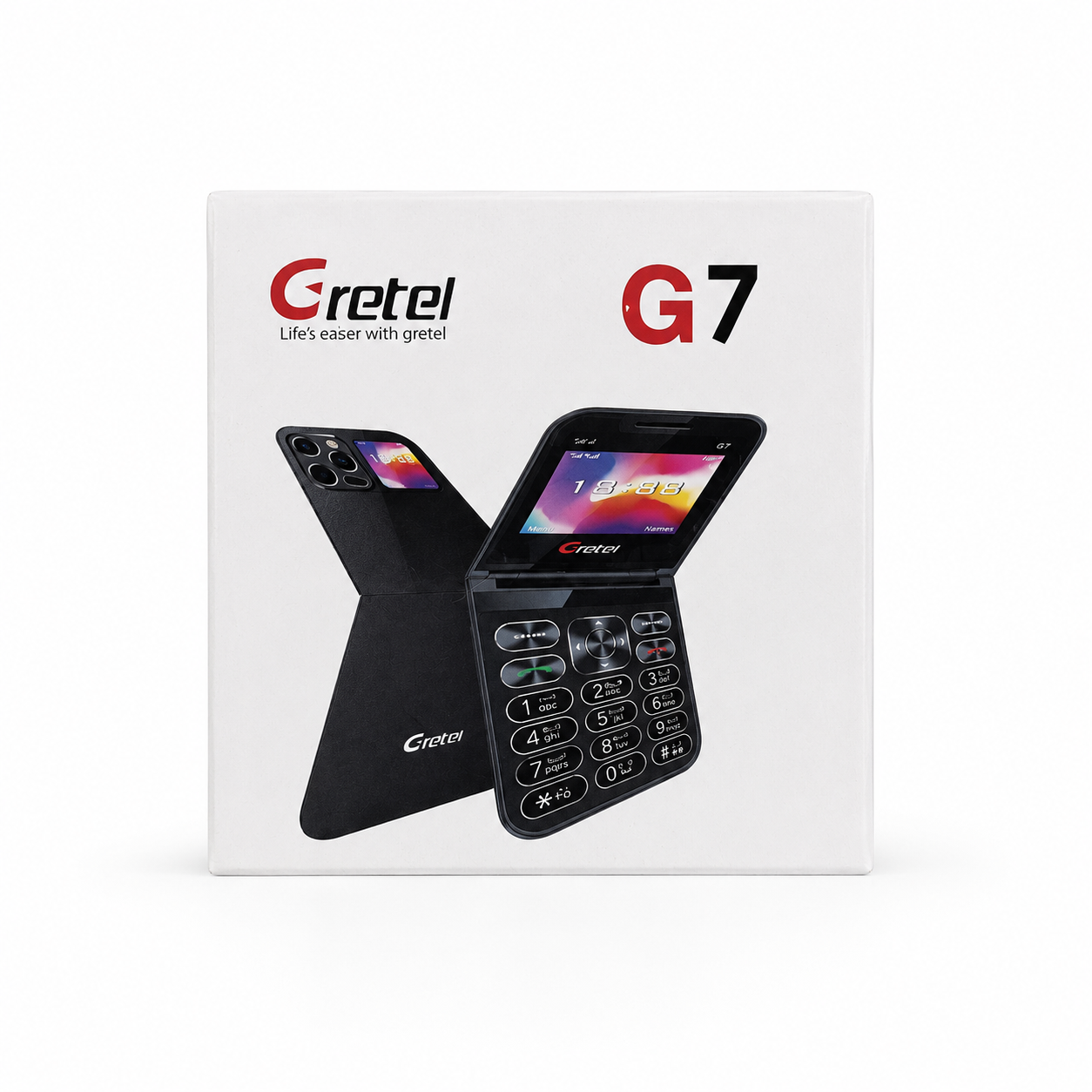 Gretel G7 ফ্লিপ ফোল্ডিং ফোন, ডুয়াল ডিসপ্লে