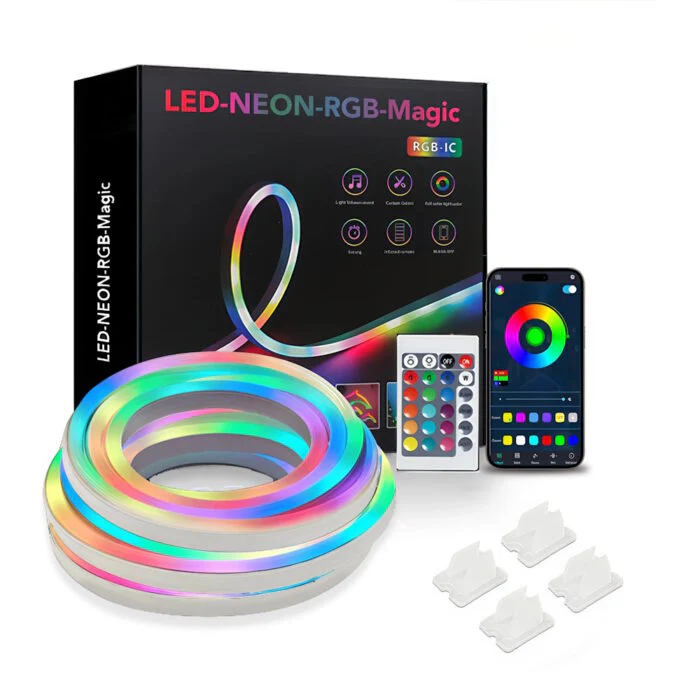 LED নিয়ন RGB ম্যাজিক ফ্লেক্সিবল স্ট্রিপ লাইট (অ্যাপ কন্ট্রোল)