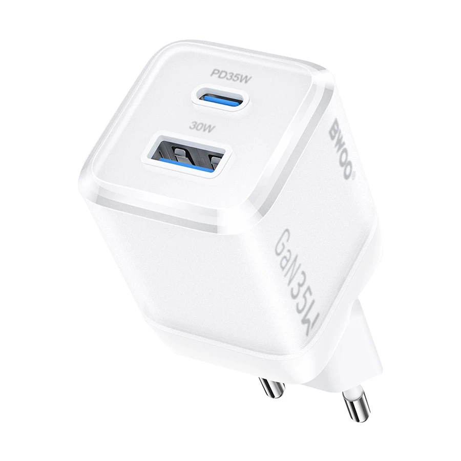 Bwoo BO-CDA222 35W GaN USB & USB-C Charger White (EU)