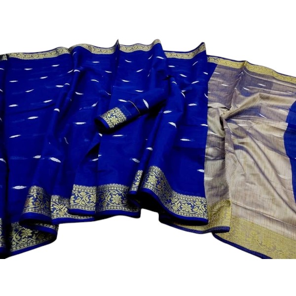 হাফ সিল্ক জবা পেয়ার বুটি জামদানি শাড়ি