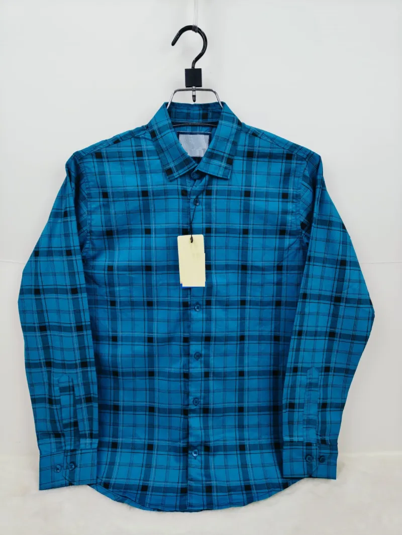 Men's Pure Cotton Check and Print Shirt with Show Buttons, 5 Colours