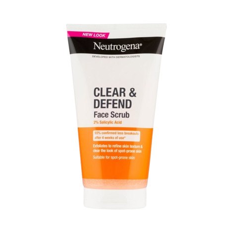 Neutrogena Clear & Defend 2% Salicylic Acid Face Scrub 150ml (France)