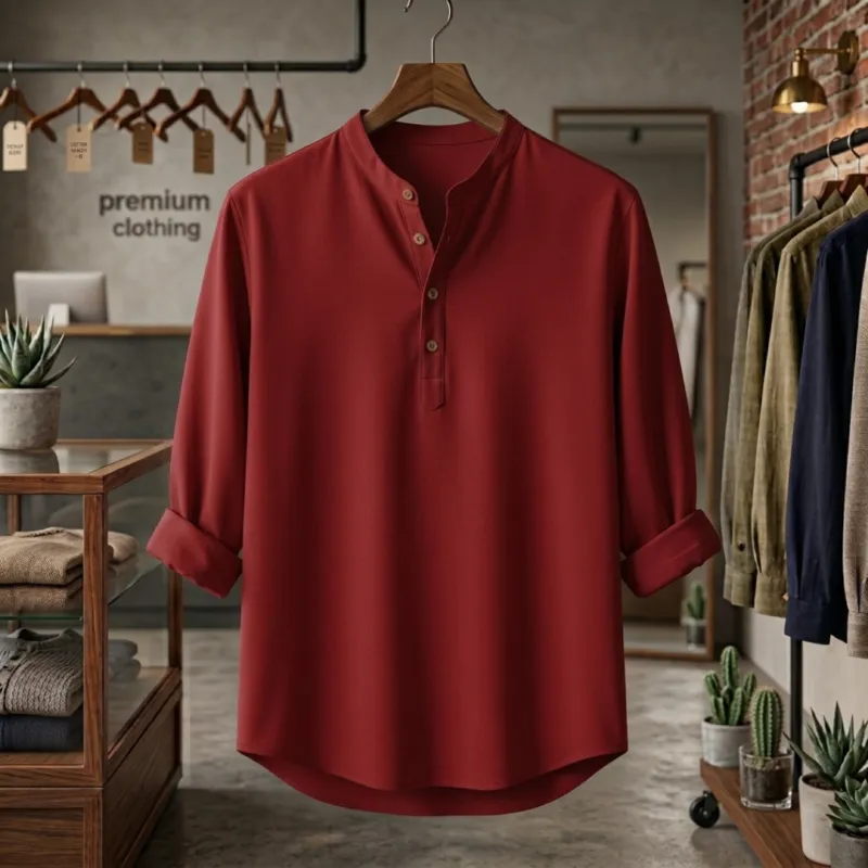Men's Solid Colour Pure Cotton Katua for Everyday Wear
