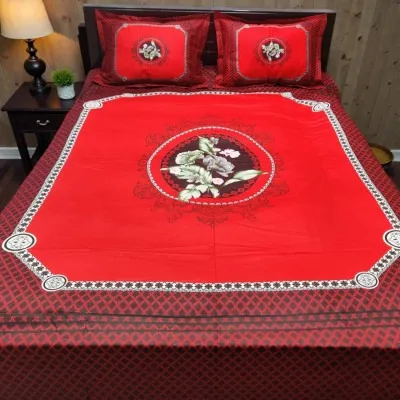 Panel Cotton Bed Sheet 7 x 8 Feet, 3 Colours