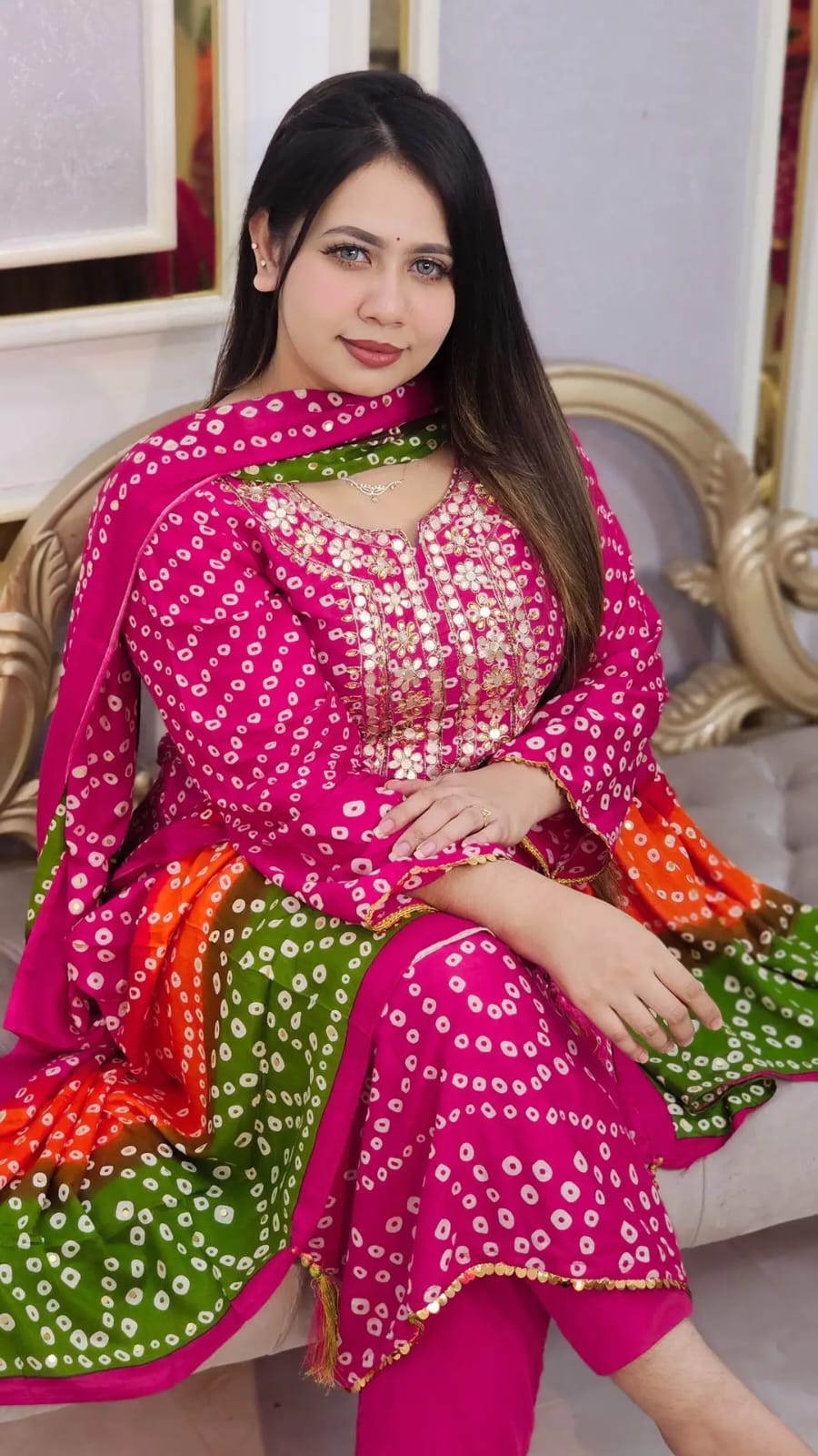 Chunri Boutique Three Piece in Printed Cotton Silk