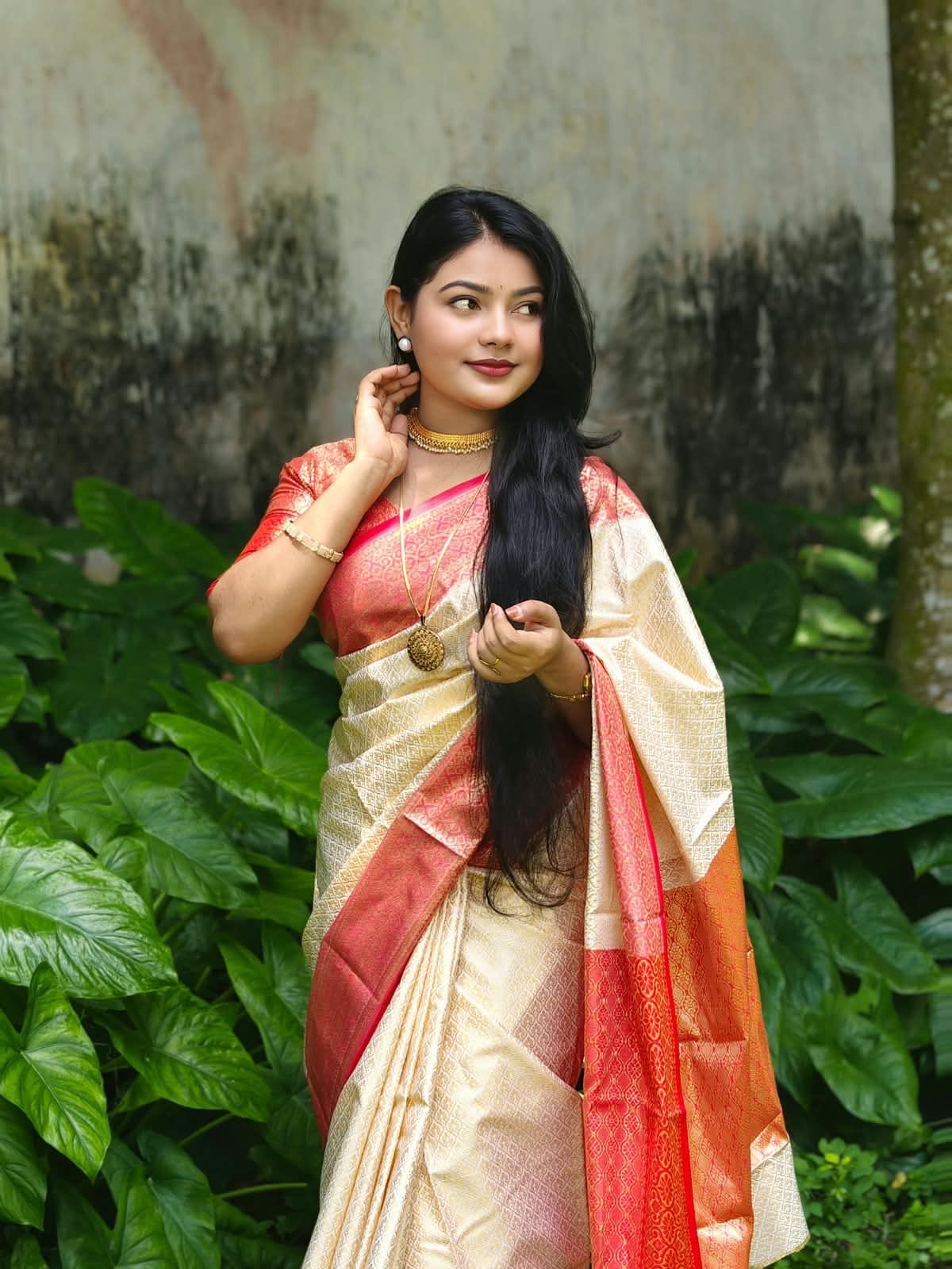 Woven Katan Saree for Festive Wear, 5 Colours
