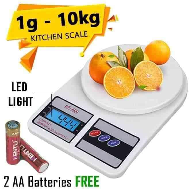 ডিজিটাল কিচেন স্কেল 500g থেকে 10Kg, LCD ডিসপ্লে ও টেয়ার ফাংশন