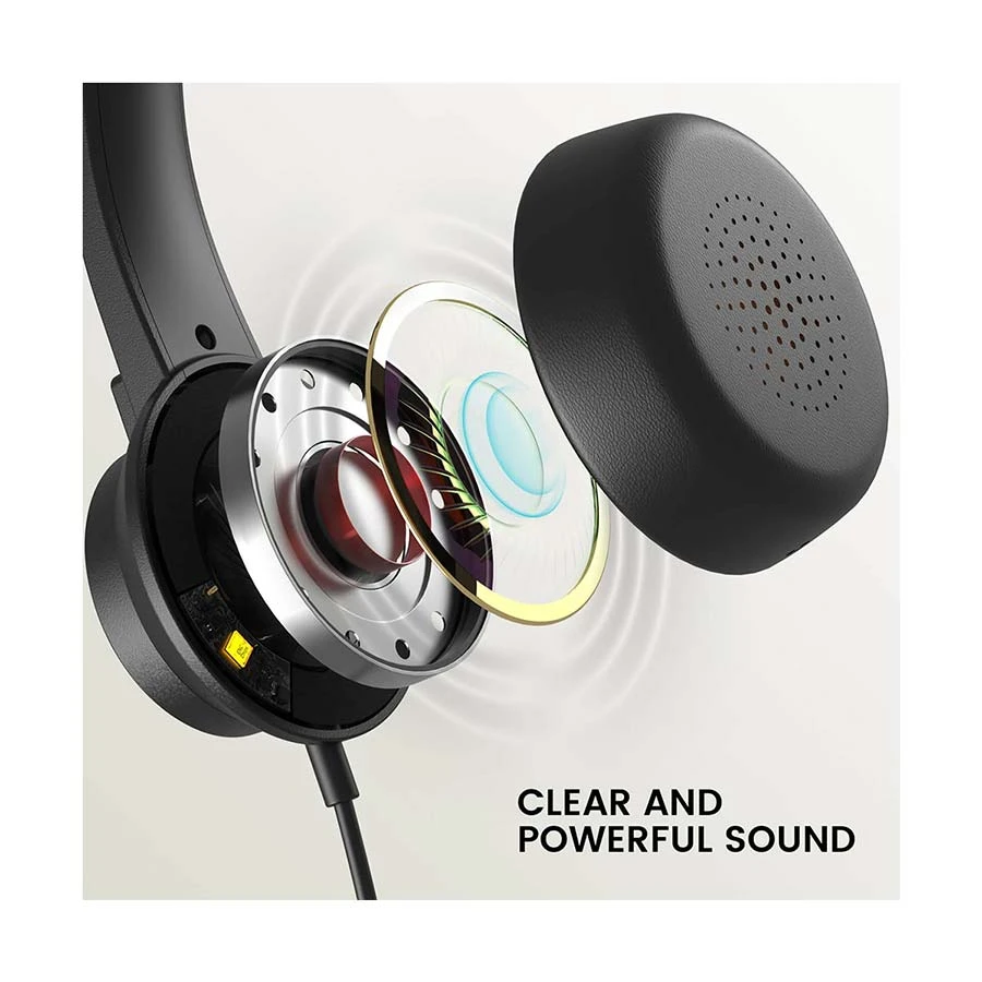 EKSA Telecom H15 Black Wired Over-Ear Professional Mono Headphone