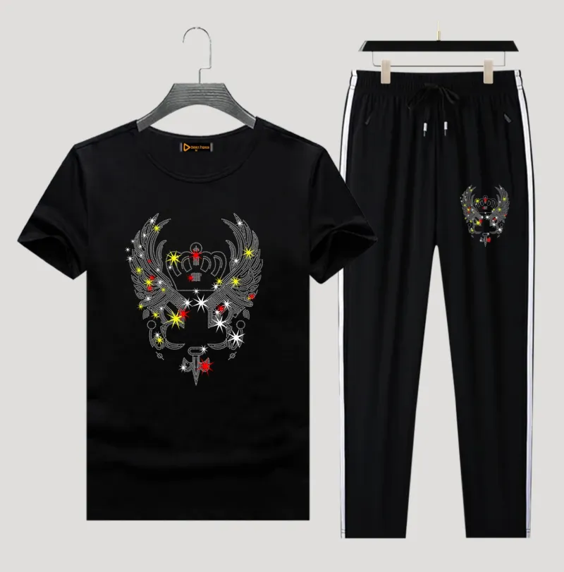 Men's Pure Cotton Tee and 280 GSM Trouser Combo, 6 Colours