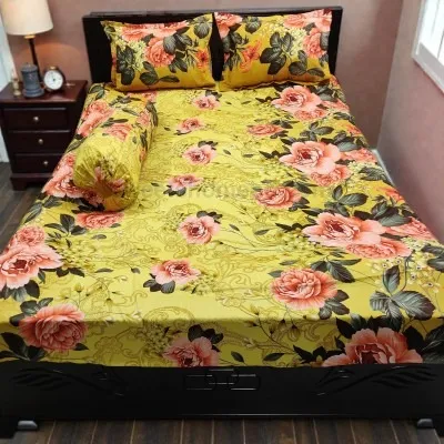 4 Piece Twill Cotton King Size Bed Sheet Set, 4 Colours