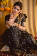 13 Haath Dhupian Silk Saree in Screen Print with Afsan Work