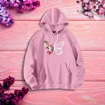 Butterflies & Flowers প্রিন্ট লেডিস উইন্টার হুডি