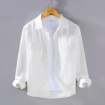 ফুল স্লিভ ডাবল পকেট কটন শার্ট (ছেলেদের)